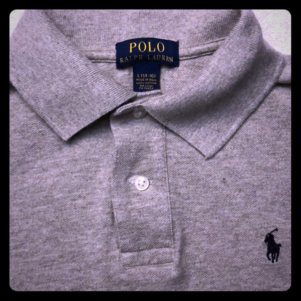 Polo Ralph Lauren Boys L (14-16) Grey Polo